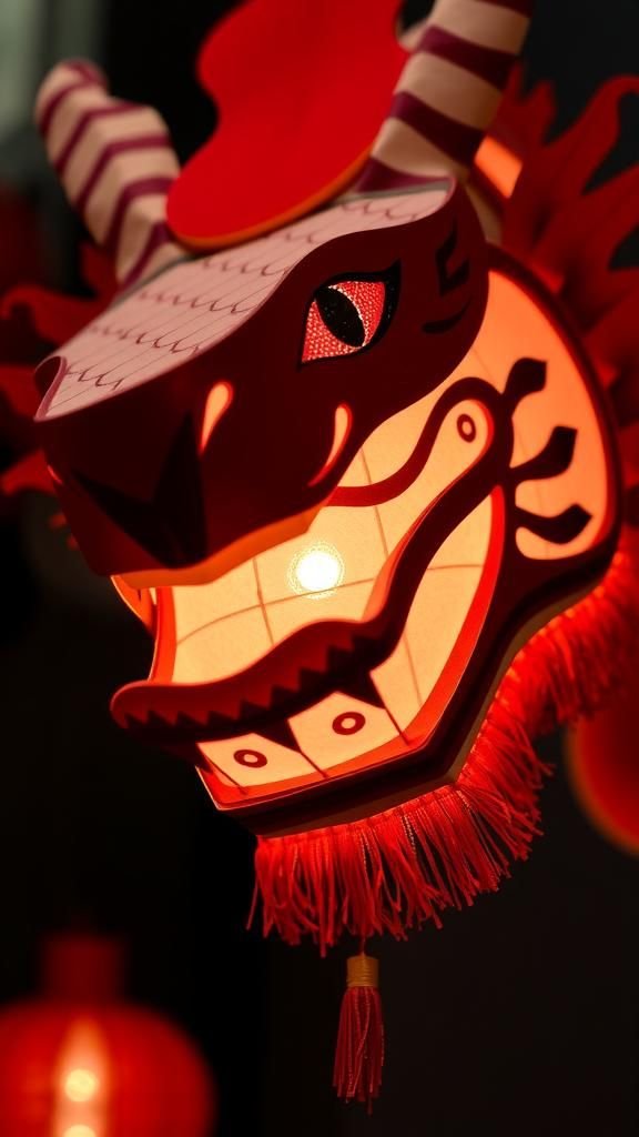 Mini dragon-head lantern for tiny parades