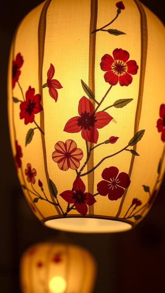 Pressed-flower lantern with botanical whispers