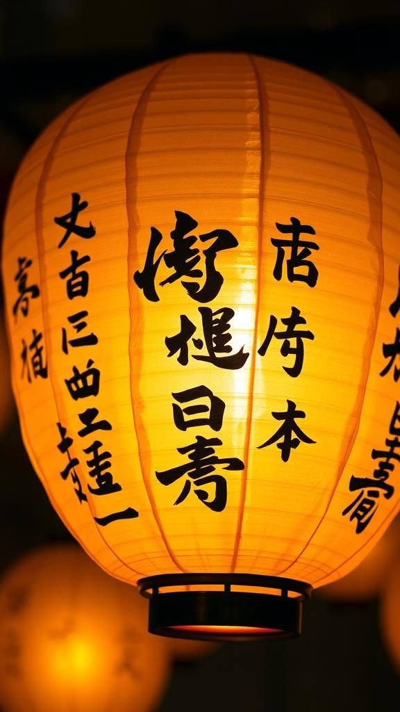 Wishes-in-calligraphy lantern with floating notes