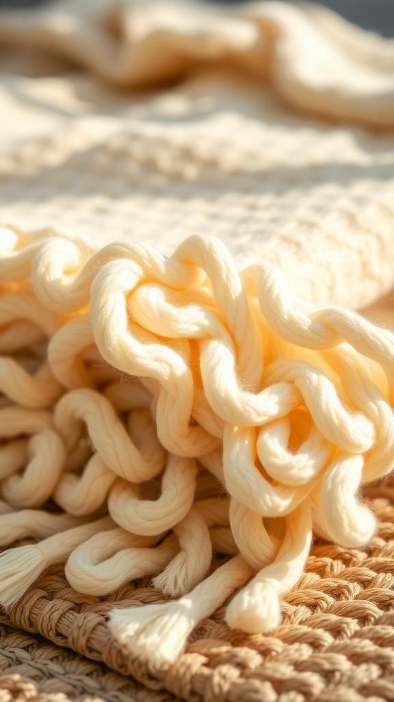 21 No Knit Chunky Blanket DIY Projects 4 Finger loop chunky roving blanket project