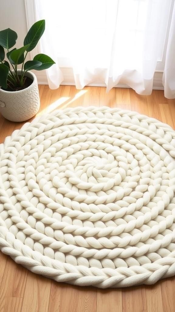 21 No Knit Chunky Blanket DIY Projects 21 No-knit braided fleece circle throw design