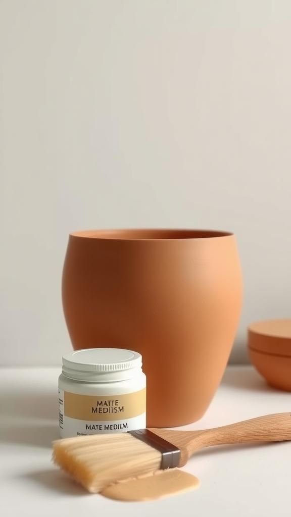 21 Painted Terracotta Pot Decorating Crafts 19 Monochrome matte glaze with subtle sheen