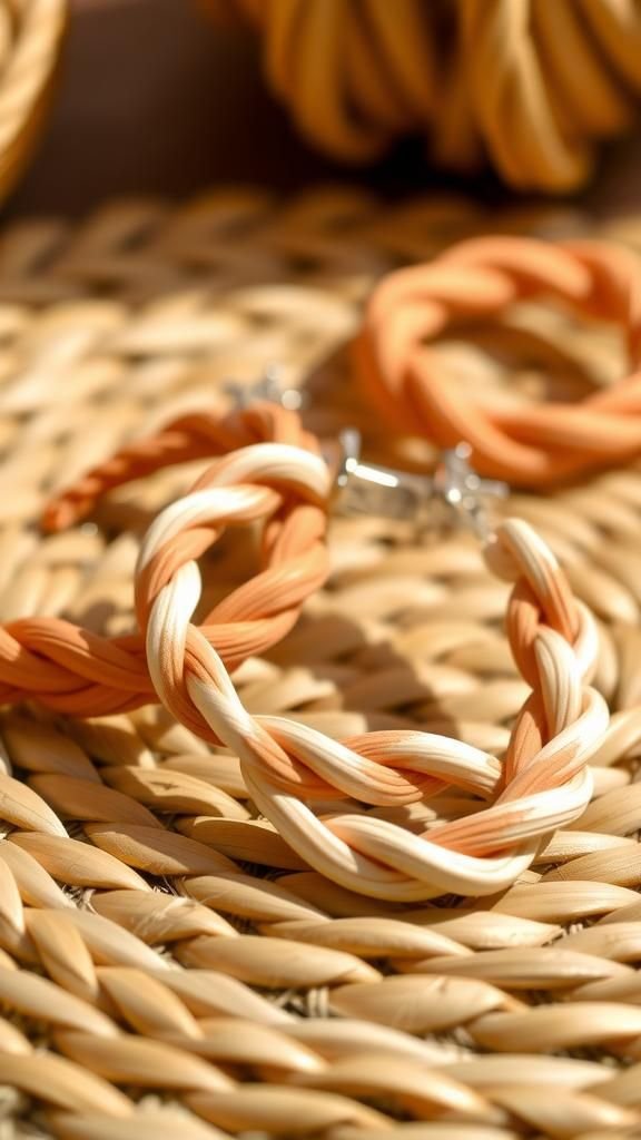 Braided rope-effect hoops with soft tactile texture
