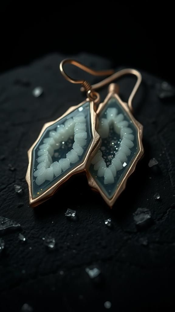 Geode-inspired shards with glitter and translucence