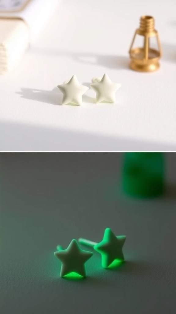 Glow-in-the-dark starry studs for evening wear