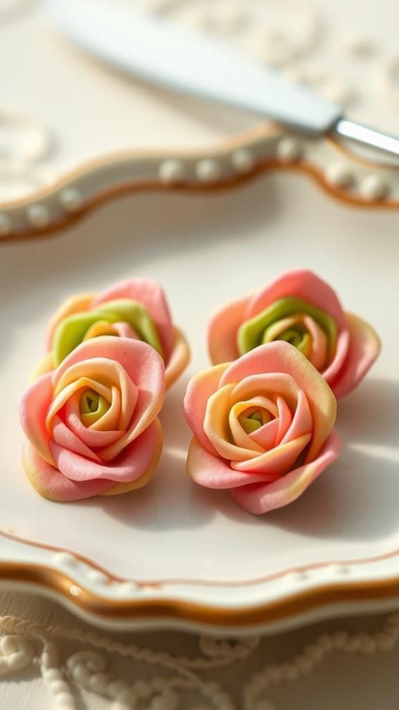 Millefiori cane roses in tiny sliced blooms