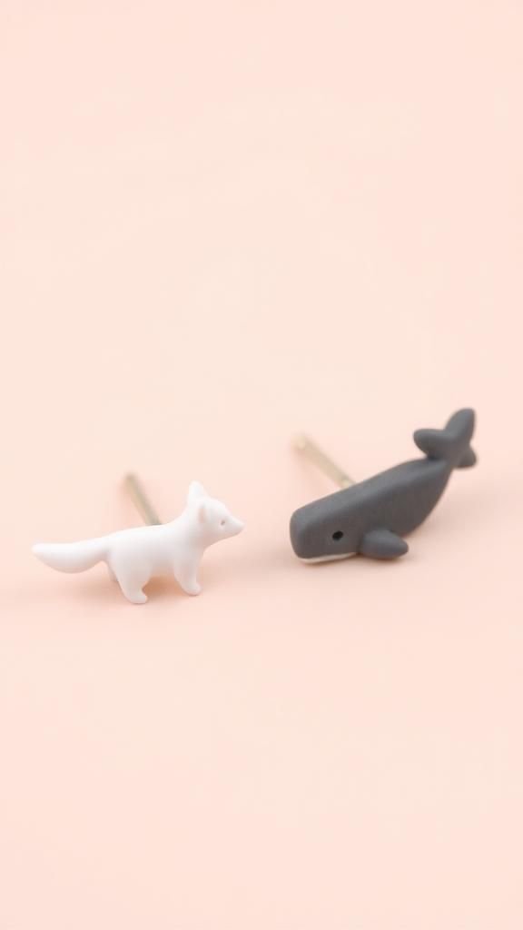 Tiny animal silhouette studs for playful accents