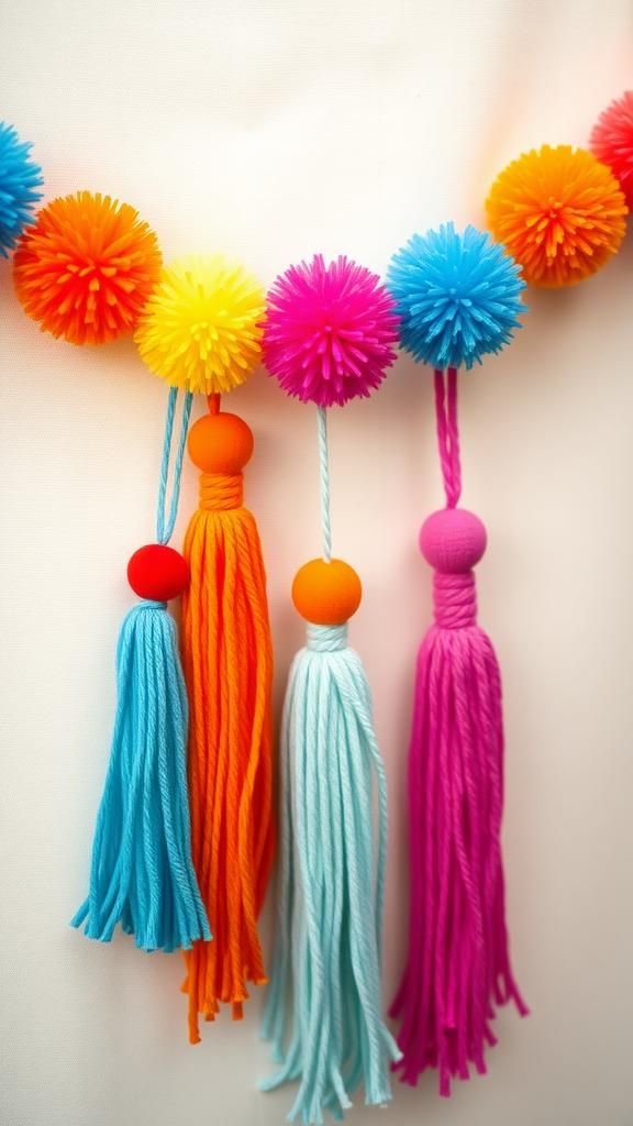 Pom-pom and tassel mix for texture
