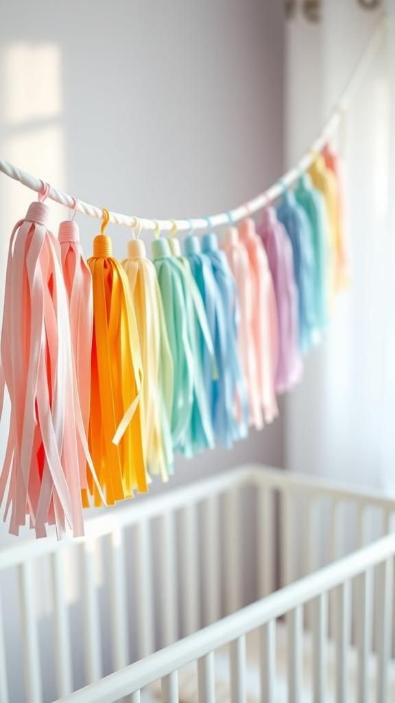 Soft pastel nursery mobile garland