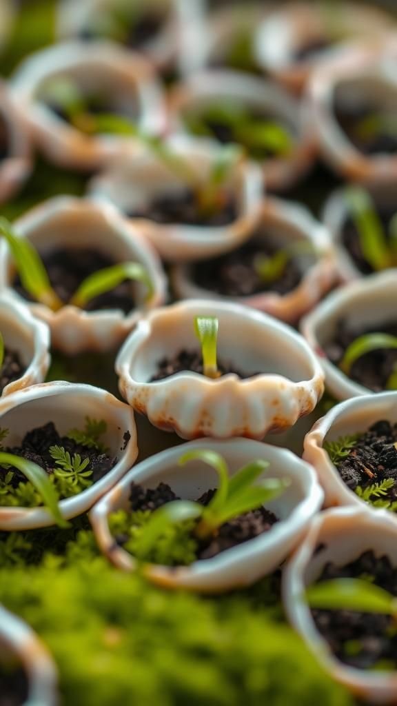 Moss-lined shells for a soft, green bed