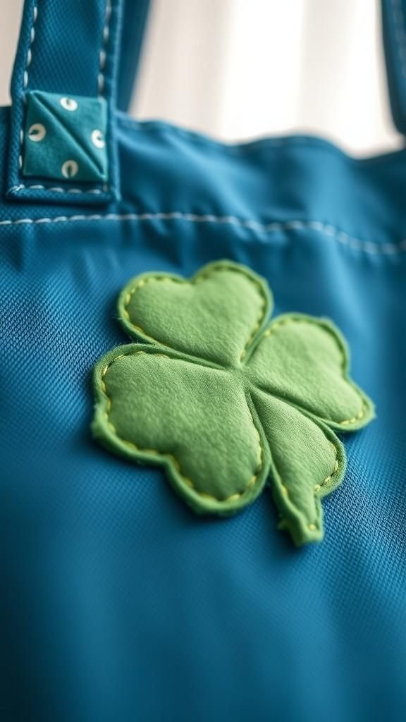 Shamrock appliqué for denim or tote bag