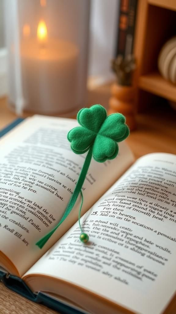 Shamrock bookmark to tuck into well-loved books