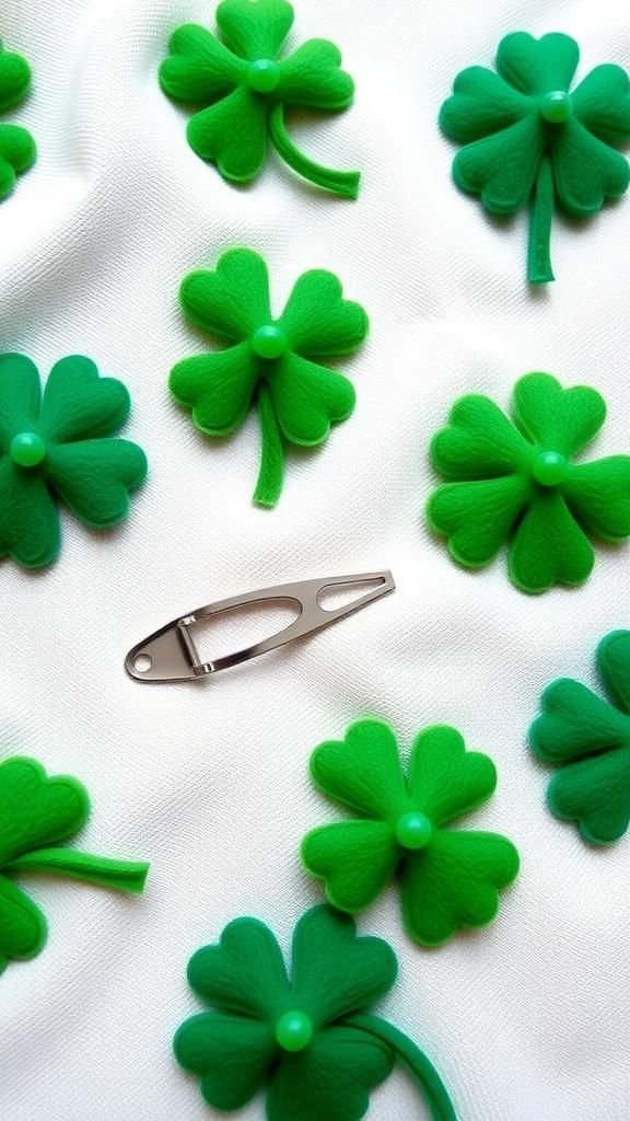 Shamrock hair clips that whisper springtime