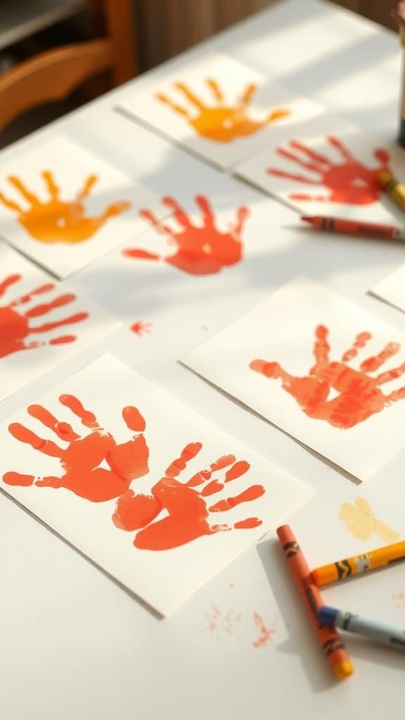 Handprint turkey keepsakes pressed with giggles
