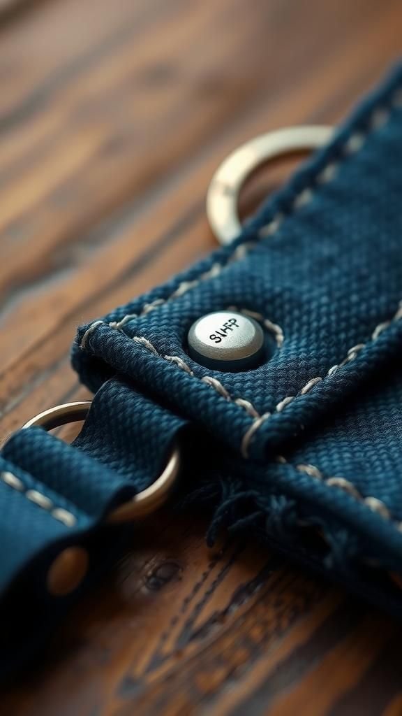 21 Upcycled Denim Fabric Crafts 8 Tiny denim key fob with stamped charm