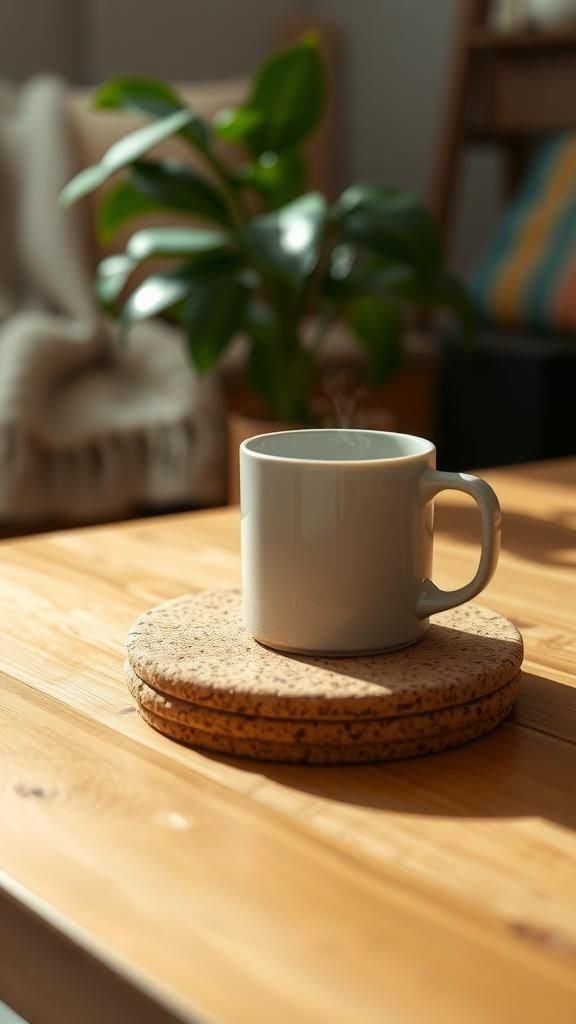 21 Wine Cork Upcycle Home Decor Crafts 1 A cozy set of rustic cork coasters