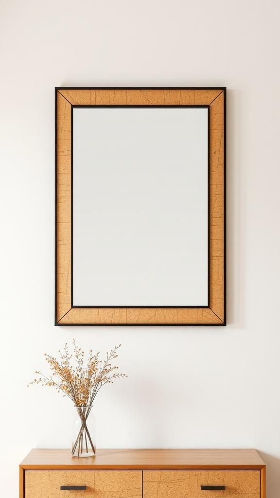 21 Wine Cork Upcycle Home Decor Crafts 8 A mirror frame with patterned cork border