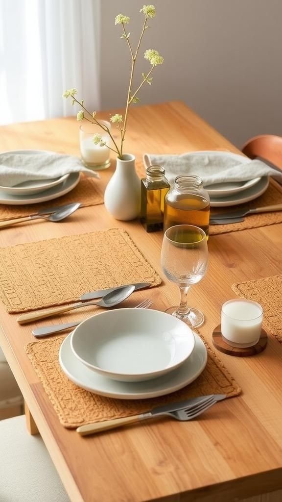 21 Wine Cork Upcycle Home Decor Crafts 11 A trio of placemats with organic cork patterns