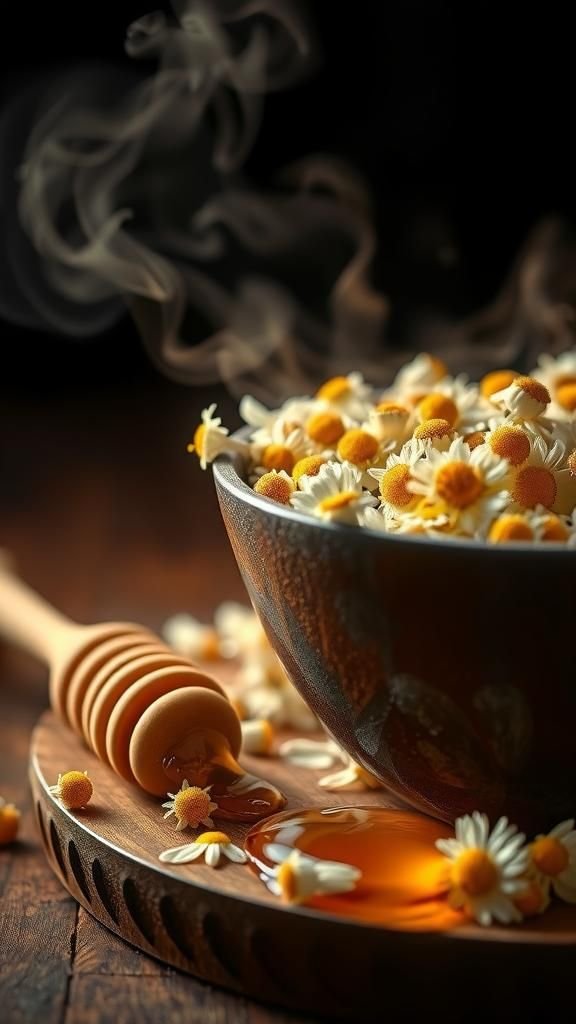 Chamomile honey facial steam blend for calm