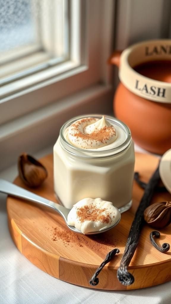 Cocoa vanilla whipped soap clouds with cream